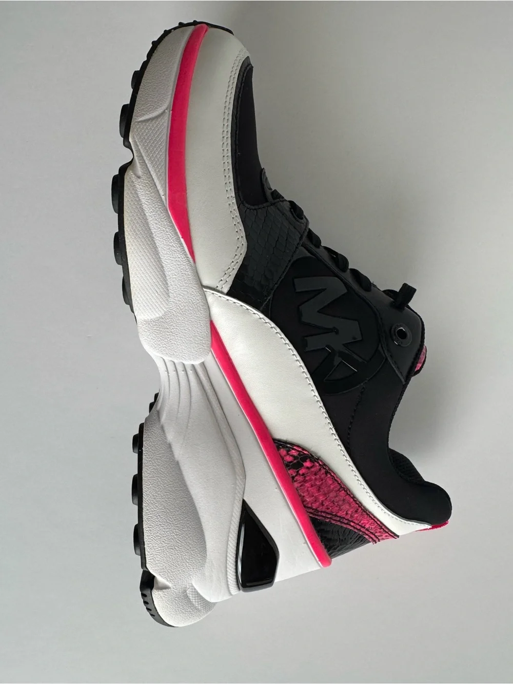 Michael Kors Women’s Black & Hot Pink Mickey Trainer Sneaker